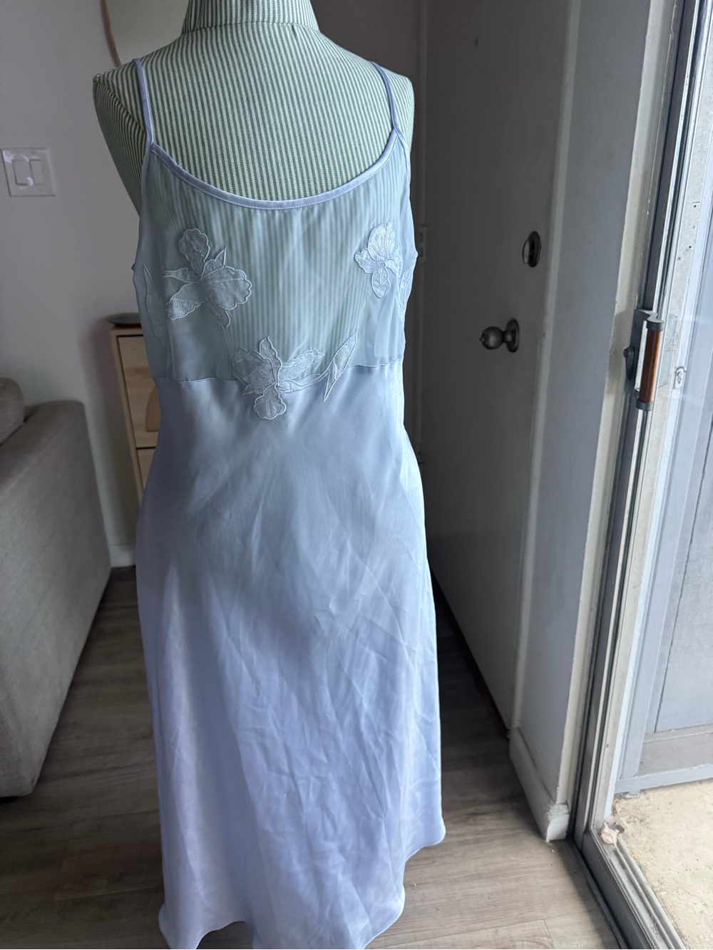 Jones New York Pale Blue Floral Slip Dress